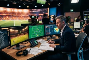 BBC football predictions analyst reviewing football match statistics before kick-off