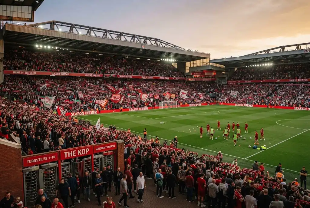 Football is back as supporters return to a packed UK football stadium