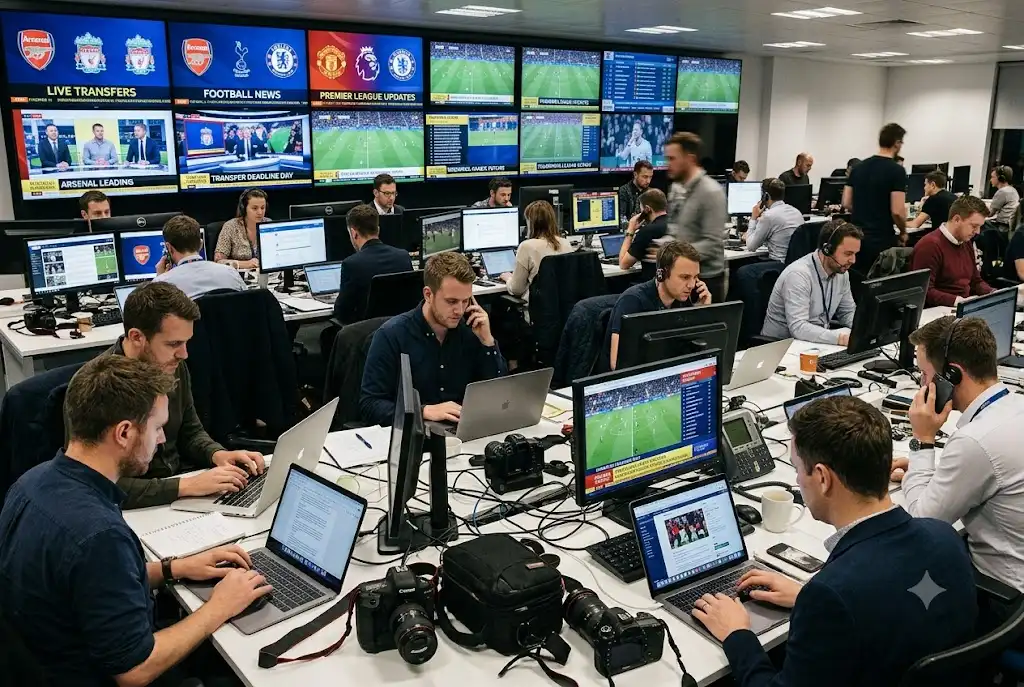 Football news today UK featuring journalists covering live football news