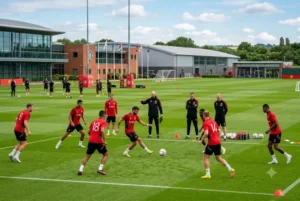 Manchester United FC NewsNow showing Manchester United players during training