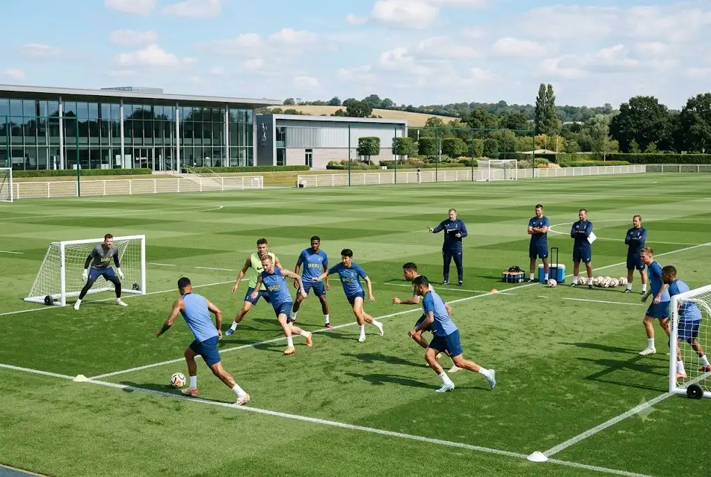 News now Tottenham Hotspur FC showing Spurs players during training