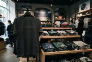 NFL t shirts for UK football fans displayed in a premium sportswear setting