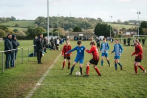 Kent youth football match in England