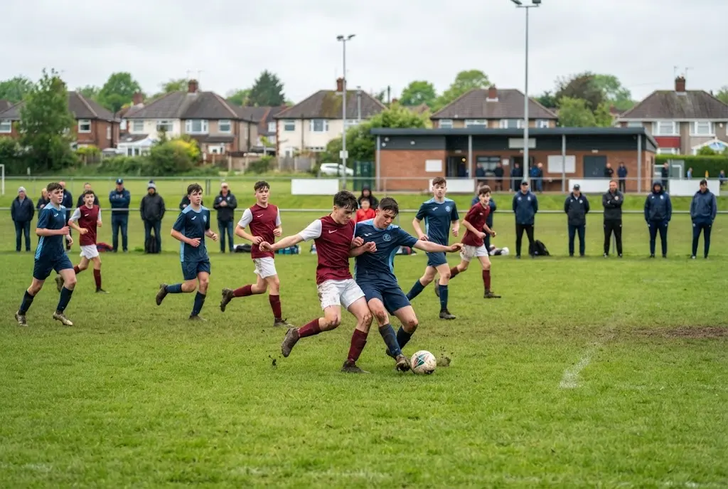 Midland junior football league match in England