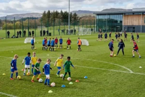 Youth football clubs by age with young players training at different age groups