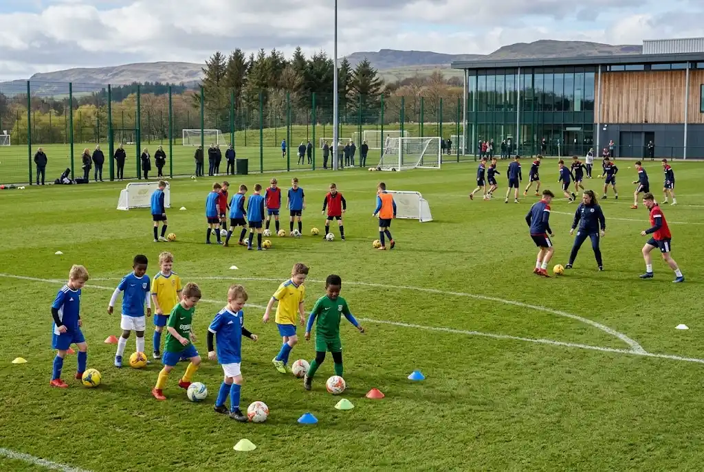 Youth football clubs by age with young players training at different age groups