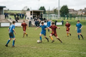 Youth football league match in England